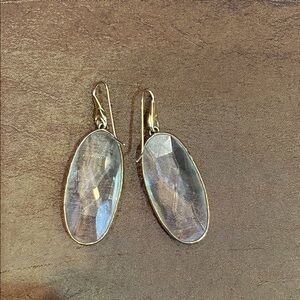 Chic Gold and Silver Oval Drop Earrings
